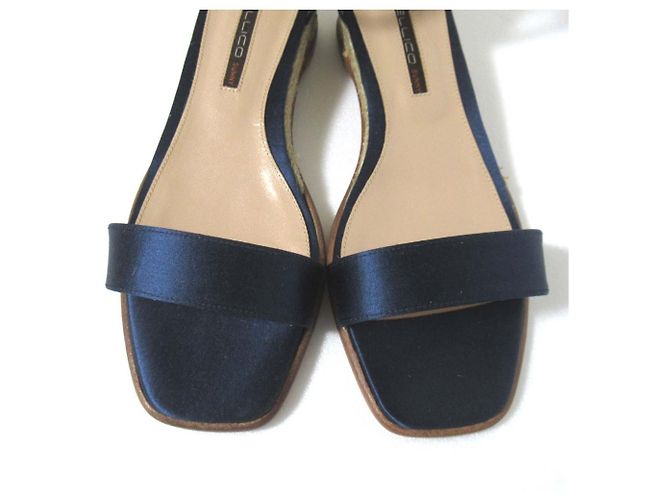 Autre Marque Sandali Espadrilles in Seta Satinata Sunny di Pellico Blu Blu navy - vista 4