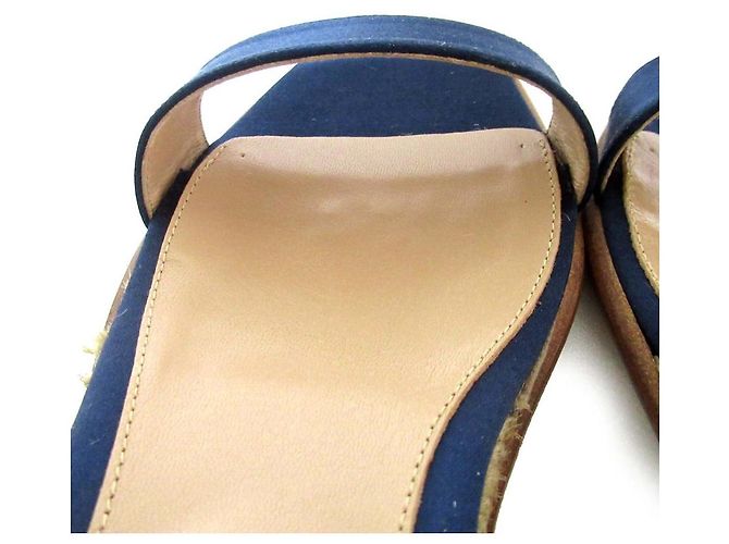 Autre Marque Sandali Espadrilles in Seta Satinata Sunny di Pellico Blu Blu navy - vista 7