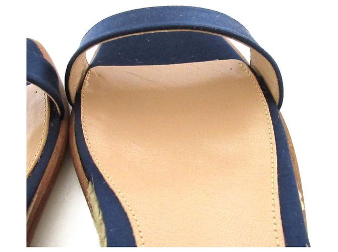 Autre Marque Sandali Espadrilles in Seta Satinata Sunny di Pellico Blu Blu navy - vista 8