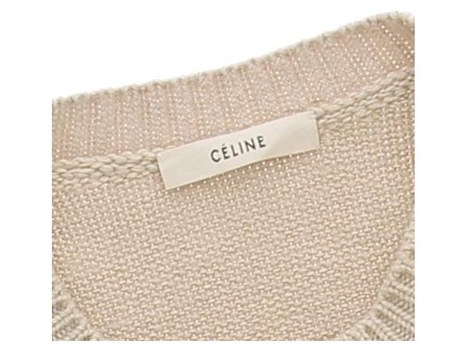 Céline Suéter bege em cashmere - vista 5