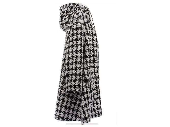 Chanel Houndstooth Wool Coat Black - view 3