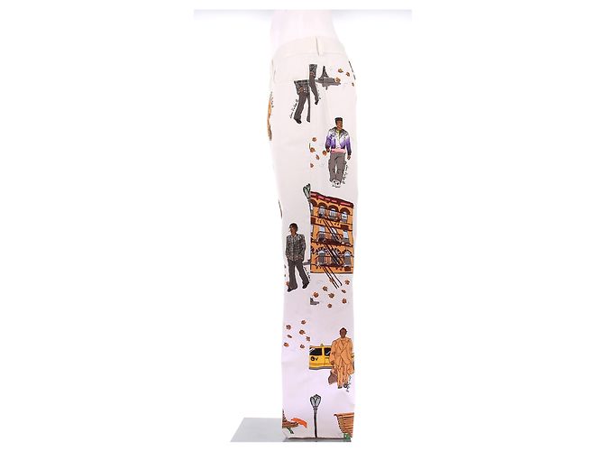 Louis Vuitton Calça jeans com estampas AW19 Virgil Abloh Branco - vista 4