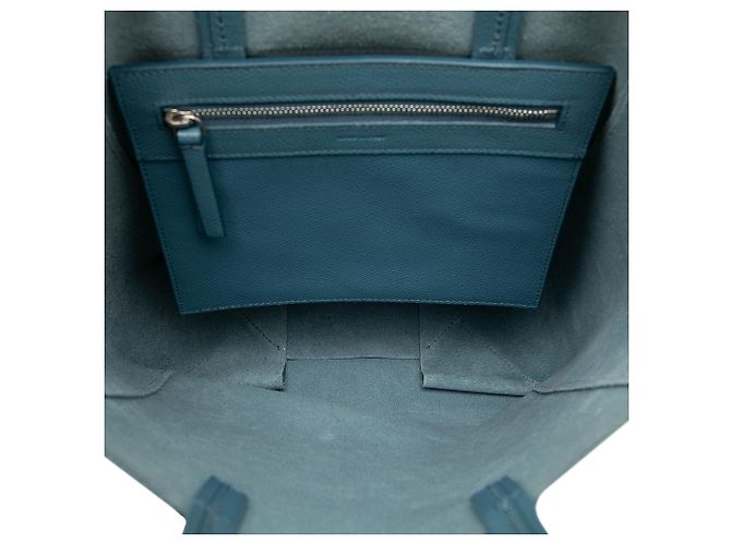 Céline Borsa a mano verticale in pelle di vitello grana blu Celine piccola Blu navy - vista 4