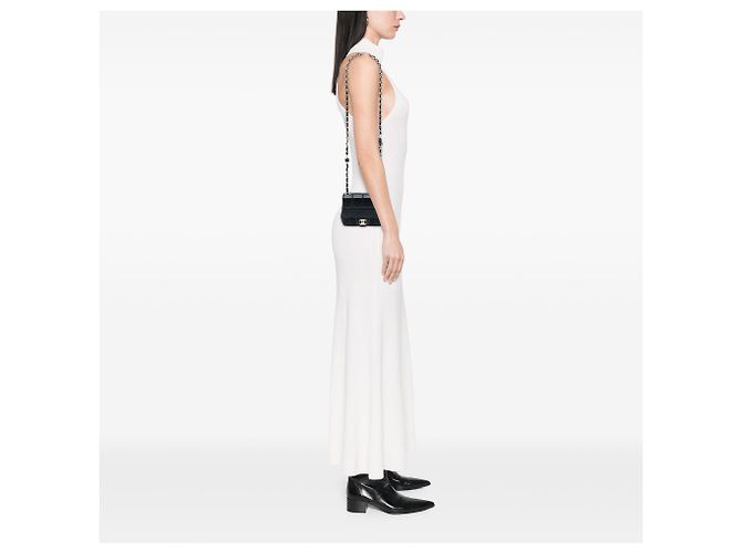 Chanel Schwarze Mini Quadrat aus Lammleder Harz Kristall Monacoco - Ansicht 7