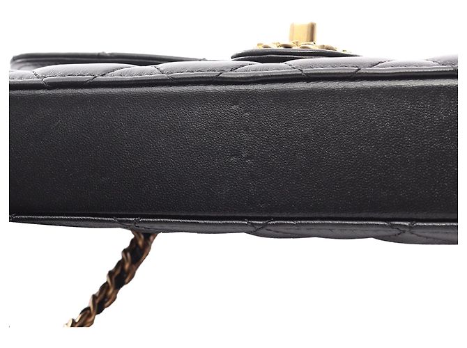Chanel Schwarz CC Lammleder Steppung Ost-West Einzelklappe - Ansicht 8