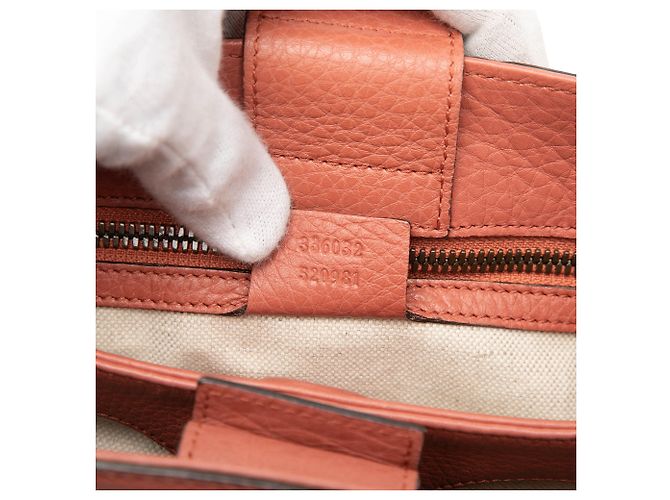 Bamboo Borsa shopper piccola in pelle di vitello rosa Gucci con bambù - vista 6