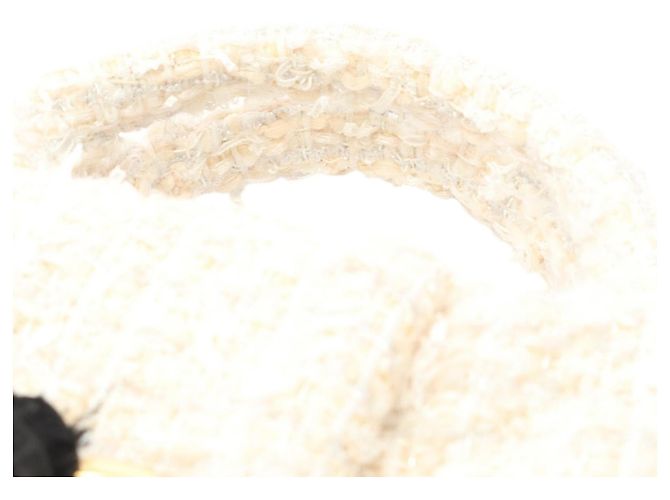 Chanel Weiß Mini CC Tweed Bogen Handtasche Roh - Ansicht 7
