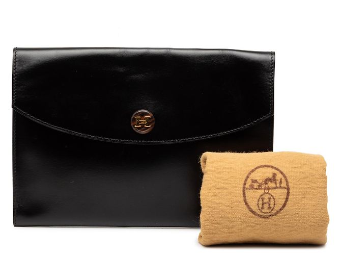 Pochette Rio in vitello nero Hermès - vista 8