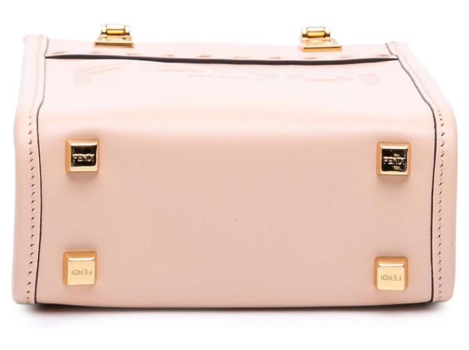 Fendi Mini Borsa Sunshine Shopper in Pelle Rosa - vista 3
