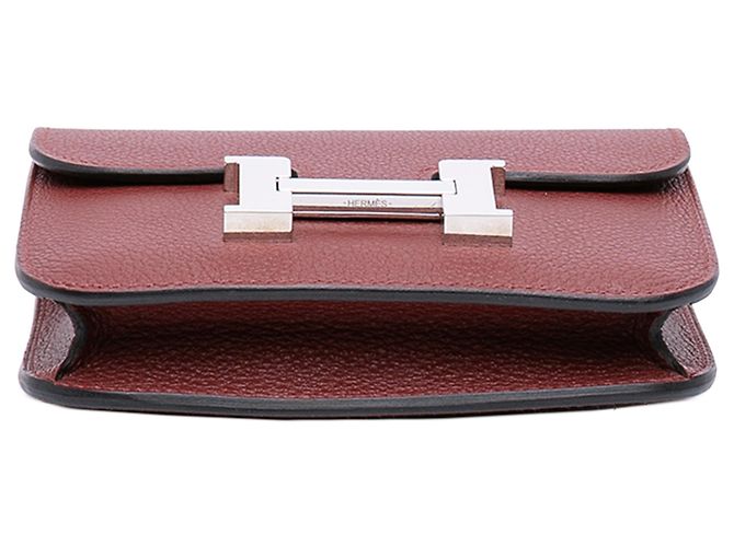 Hermès Red Clemence Constance Slim Wallet - view 3
