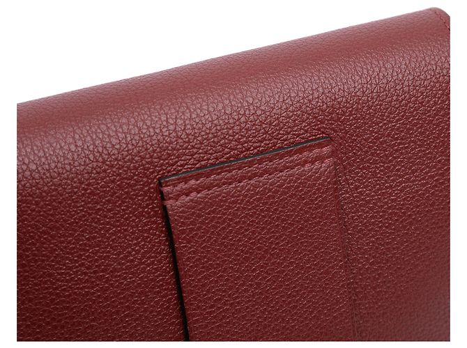 Hermès Red Clemence Constance Slim Wallet - view 7