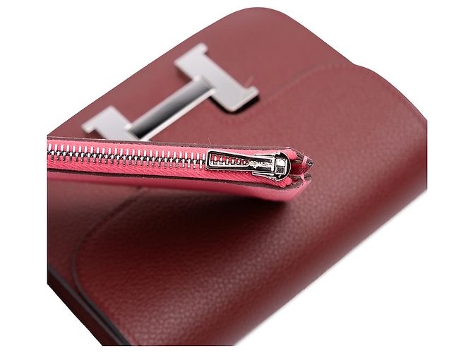 Hermès Red Clemence Constance Slim Wallet - view 8