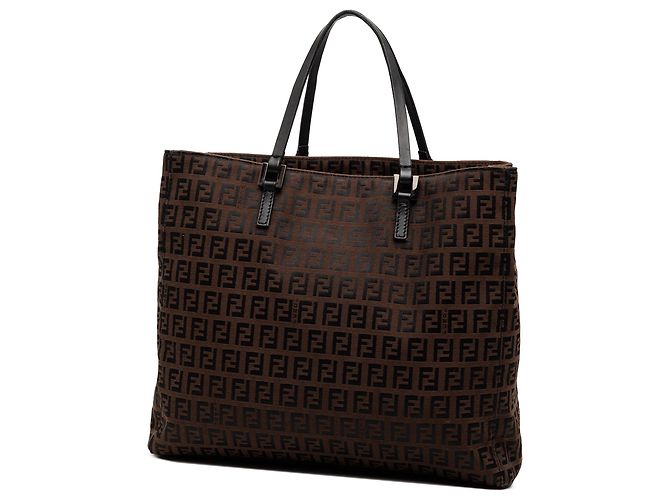 Fendi Braune Zucchino Canvas Tote Dunkelbraun - Ansicht 2