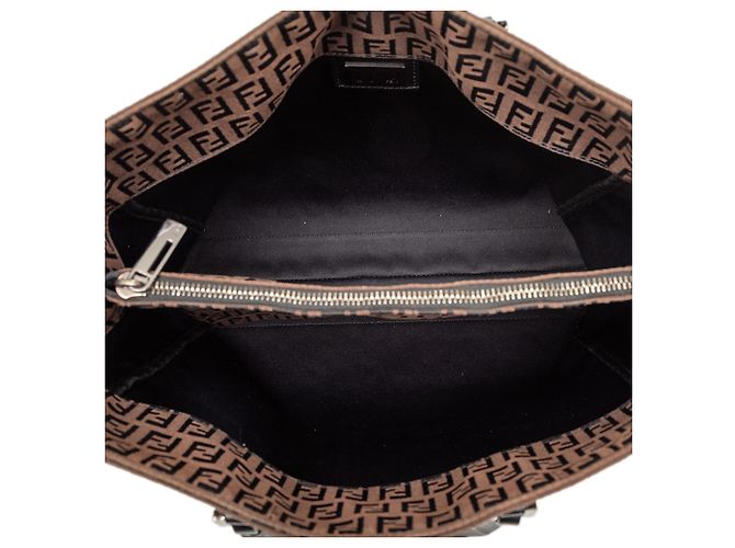 Fendi Braune Zucchino Canvas Tote Dunkelbraun - Ansicht 4