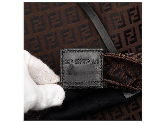 Fendi Braune Zucchino Canvas Tote Dunkelbraun - Ansicht 6