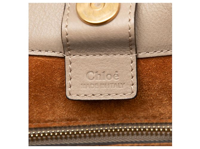 Sacola de compras Milo de couro bege grande Chloé - vista 5
