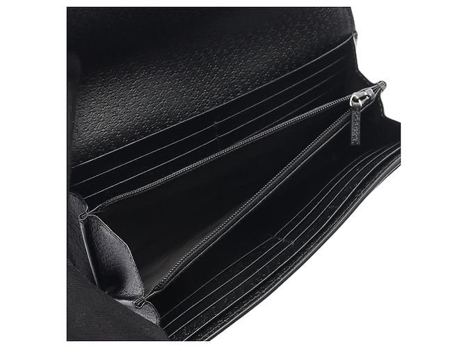 Gucci Black Leather Web Ophidia Long Wallet - view 3