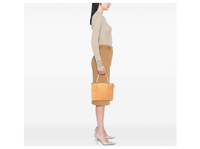 Braune Leder-Tote von Burberry Karamell - Ansicht 7