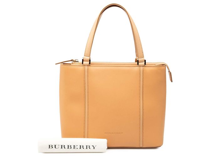 Braune Leder-Tote von Burberry Karamell - Ansicht 8