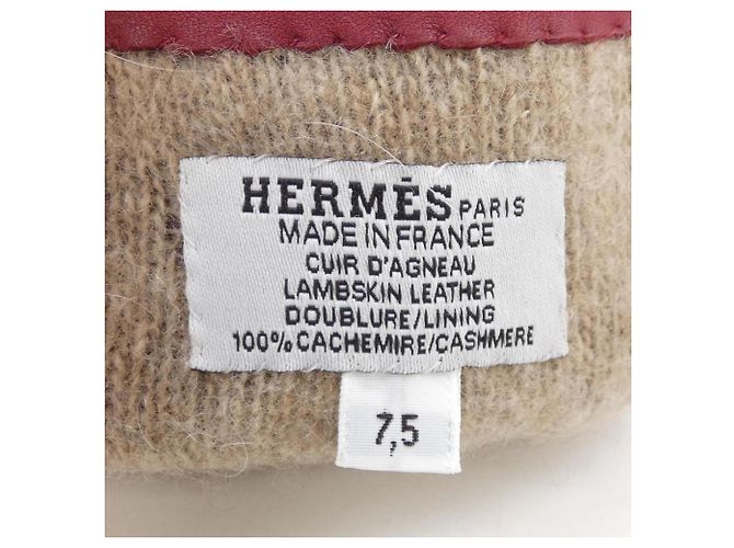 Hermès Warme rote Lederhandschuhe von Hermes - Ansicht 3