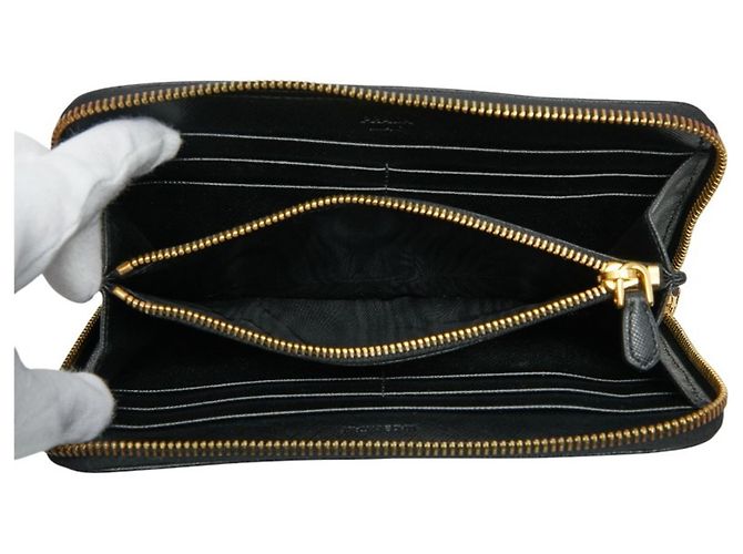 Prada Damen Rundzip-Langgeldbörse Schwarz - Ansicht 6