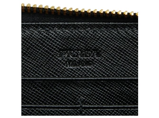 Prada Damen Rundzip-Langgeldbörse Schwarz - Ansicht 7