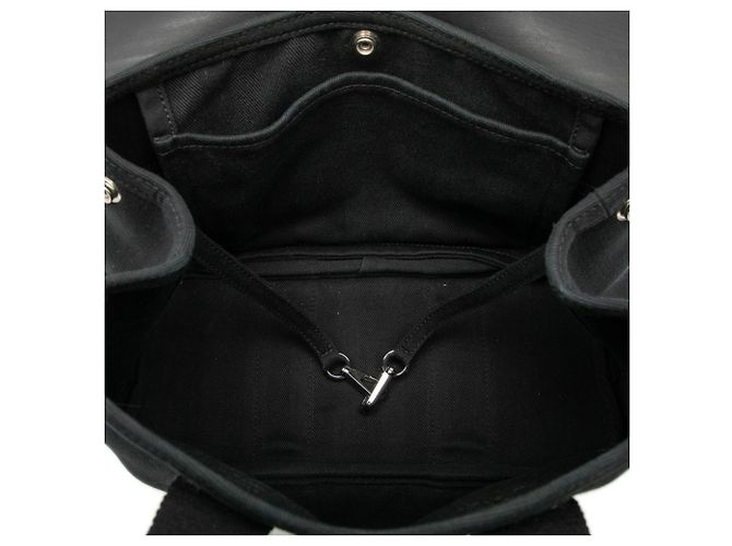 Borsa Hermès Valparaiso PM in pelle di tela chevron nera Nero - vista 4