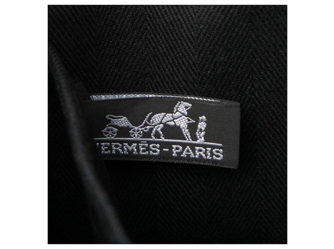 Borsa Hermès Valparaiso PM in pelle di tela chevron nera Nero - vista 5
