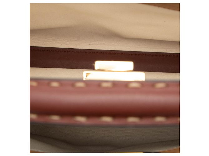 Borsa Fendi Selleria Peekaboo Marrone Bordò - vista 4