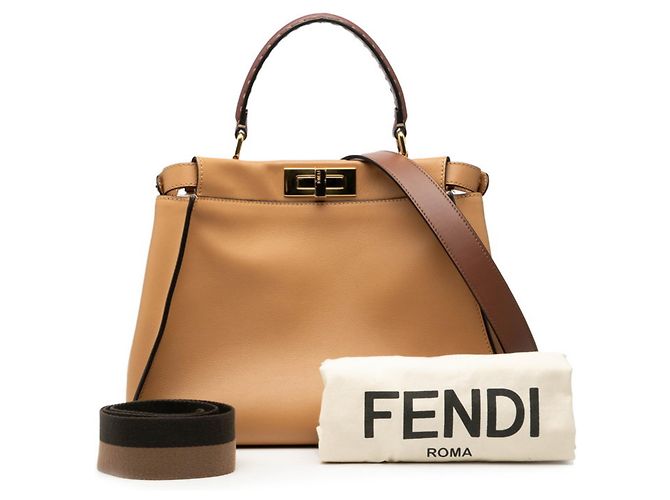Borsa Fendi Selleria Peekaboo Marrone Bordò - vista 7