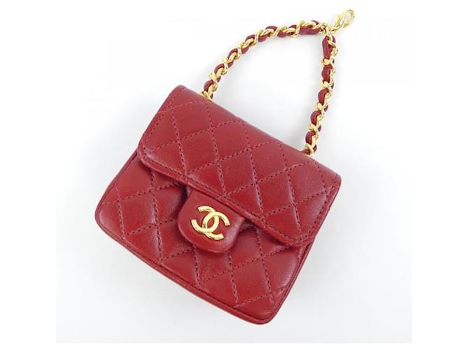 Chanel Leder Standardgürtel Rot Golden - Ansicht 4