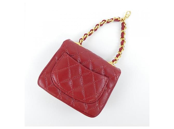Chanel Leder Standardgürtel Rot Golden - Ansicht 5