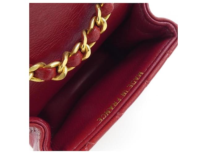 Chanel Leder Standardgürtel Rot Golden - Ansicht 6