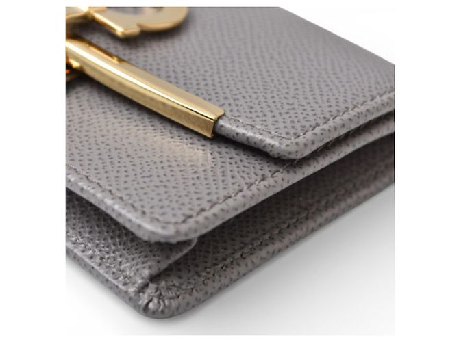 Tarjetero de cuero gris Salvatore Ferragamo Castaño - vista 13