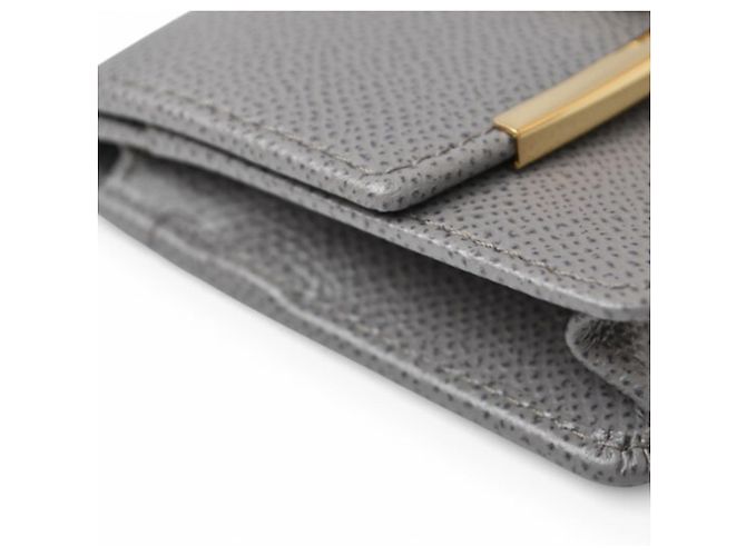 Tarjetero de cuero gris Salvatore Ferragamo Castaño - vista 14