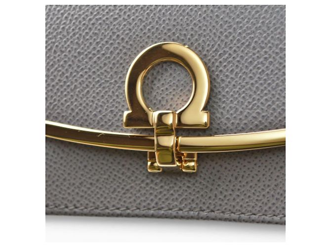 Tarjetero de cuero gris Salvatore Ferragamo Castaño - vista 4