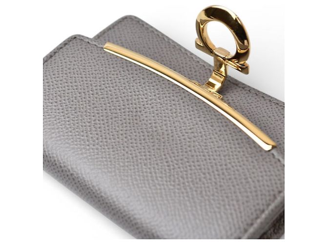 Tarjetero de cuero gris Salvatore Ferragamo Castaño - vista 6