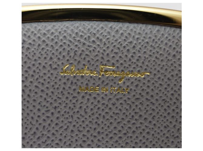 Tarjetero de cuero gris Salvatore Ferragamo Castaño - vista 8