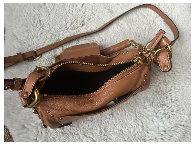 Chloé Paddington piccola borsa con catena pelle marrone chiaro - vista 10