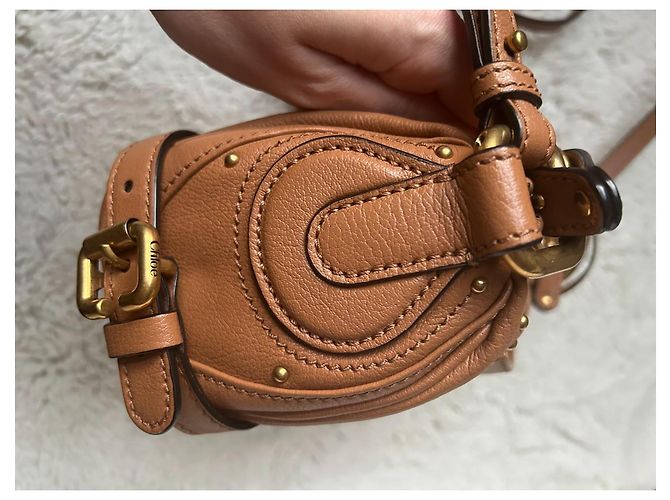 Chloé Paddington piccola borsa con catena pelle marrone chiaro - vista 11