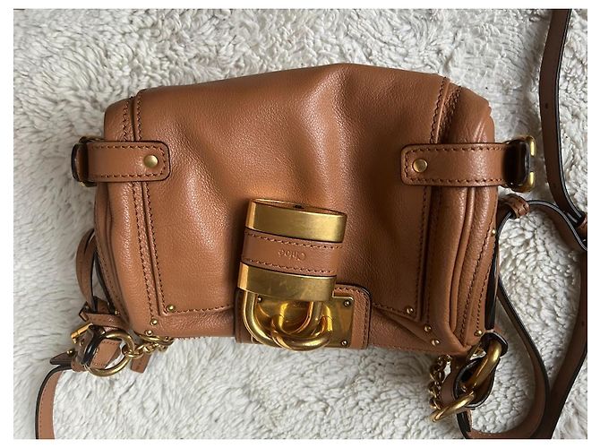 Chloé Paddington piccola borsa con catena pelle marrone chiaro - vista 13