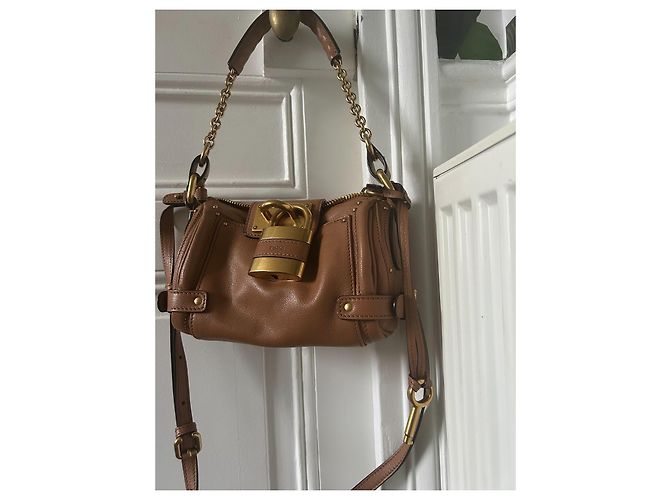 Chloé Paddington piccola borsa con catena pelle marrone chiaro - vista 2