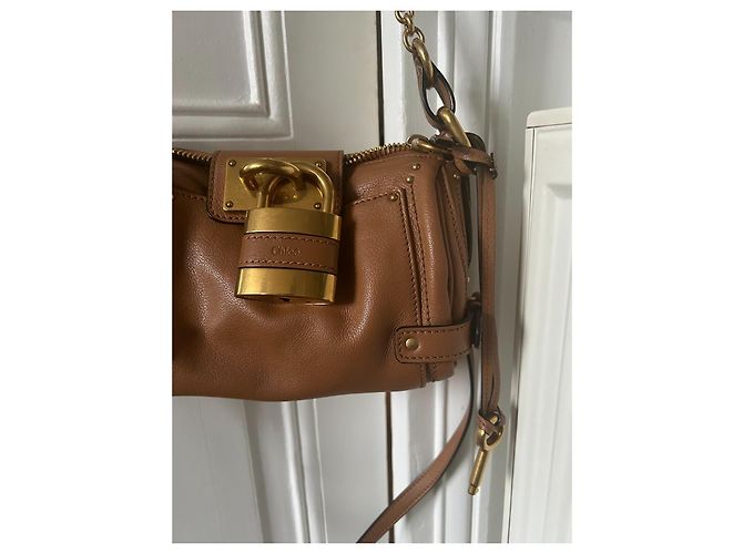 Chloé Paddington piccola borsa con catena pelle marrone chiaro - vista 3