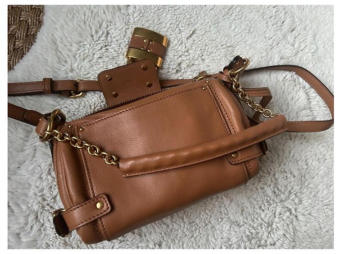 Chloé Paddington piccola borsa con catena pelle marrone chiaro - vista 6