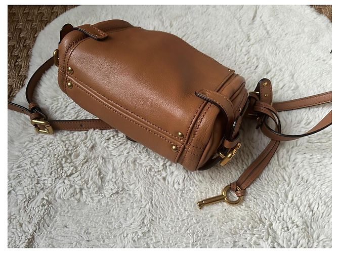 Chloé Paddington piccola borsa con catena pelle marrone chiaro - vista 7