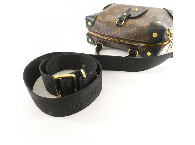 Borsa Louis Vuitton Monogram Petite Malle Souple Nero - vista 5