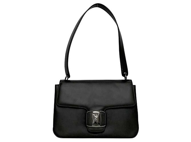 Borsa a spalla in pelle marrone Salvatore Ferragamo Marrone scuro - vista 2