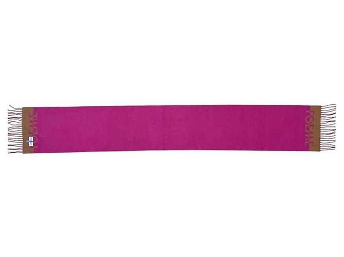 Sciarpa bicolore Loewe in lana e cashmere rosa beige - vista 4