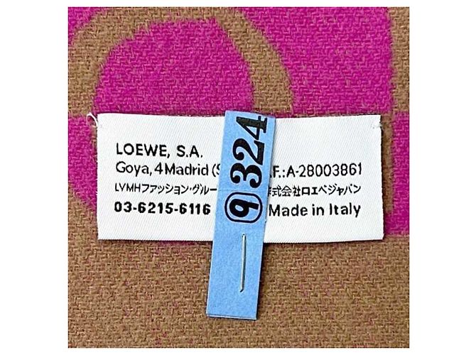 Sciarpa bicolore Loewe in lana e cashmere rosa beige - vista 6