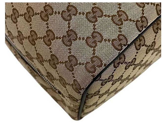 Zaino in tela GG beige e marrone Gucci - vista 10